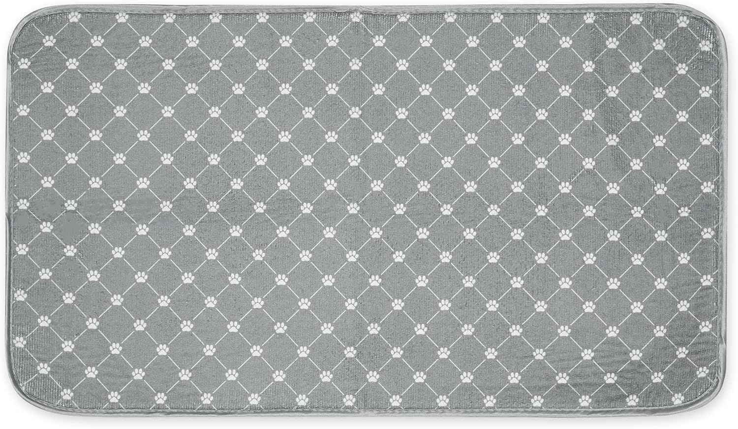  Machine Washable, Ultra Absorbent Pet Mat, 12x18, Gray Lattice