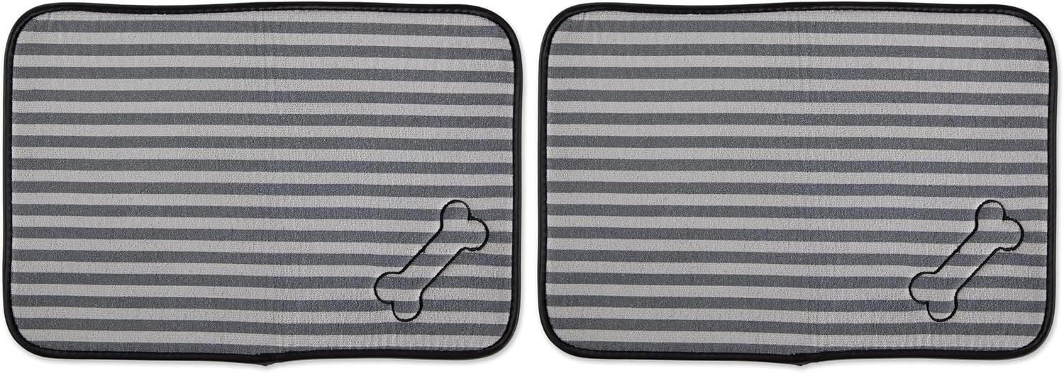  Machine Washable, Ultra Absorbent Pet Mat, 12x18, Gray Lattice
