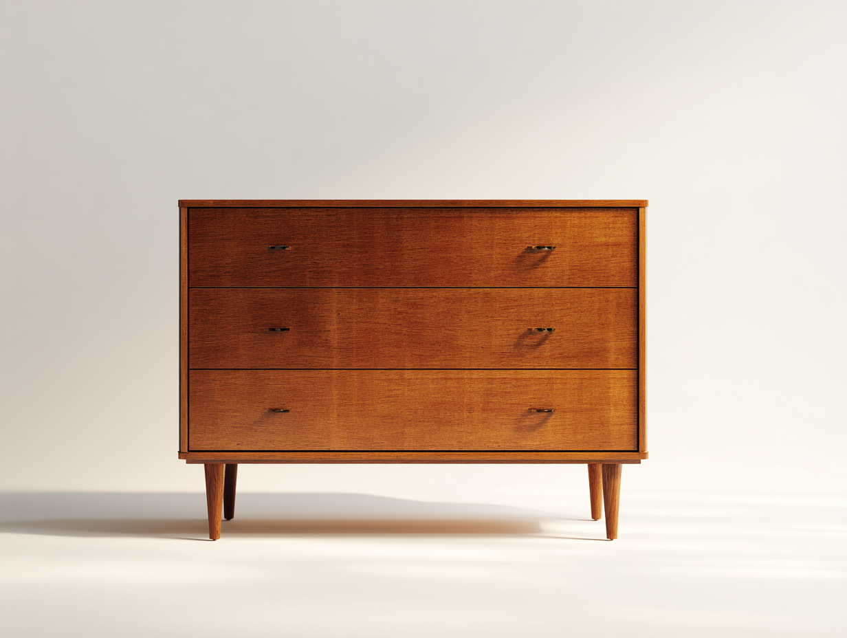 Commode-bois-122x45x86 cm-noyer-style rétro-Domoynest