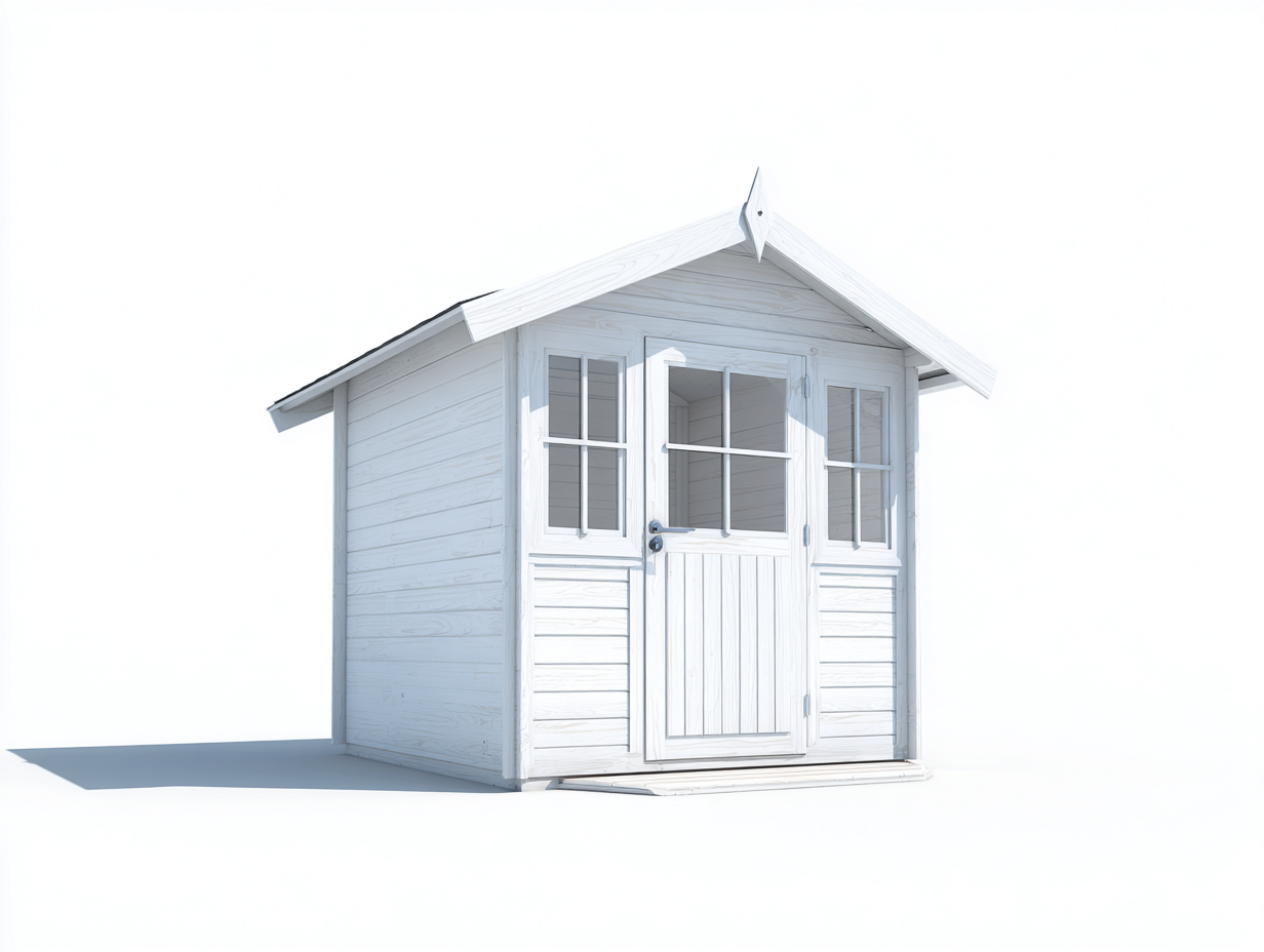 Abri de jardin - Bois-verre - 280 x 200 x 245 cm - Blanc - Style cottage-Domoynest