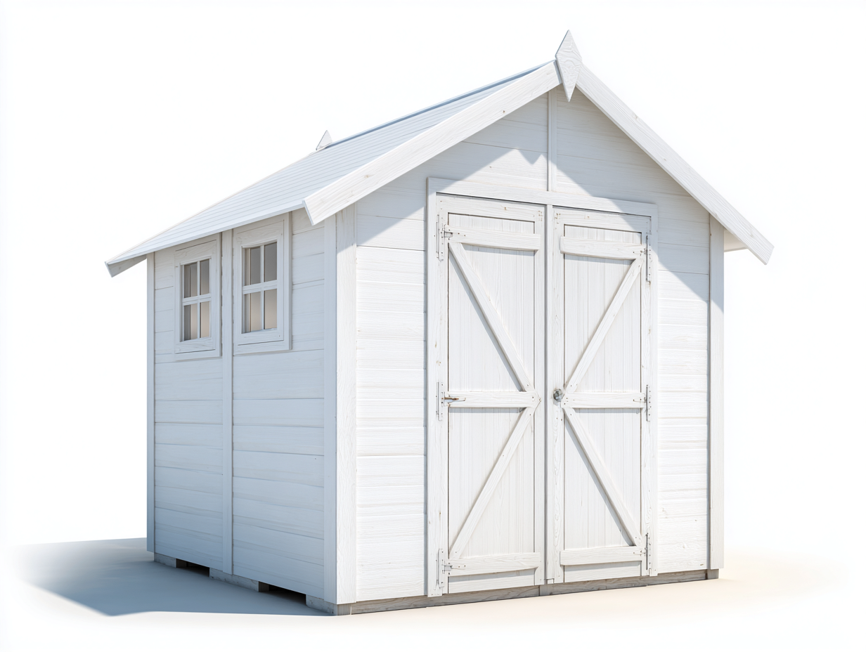 Abri de jardin - Bois-verre - 360 x 240 x 260 cm - Blanc - Style grange-Domoynest