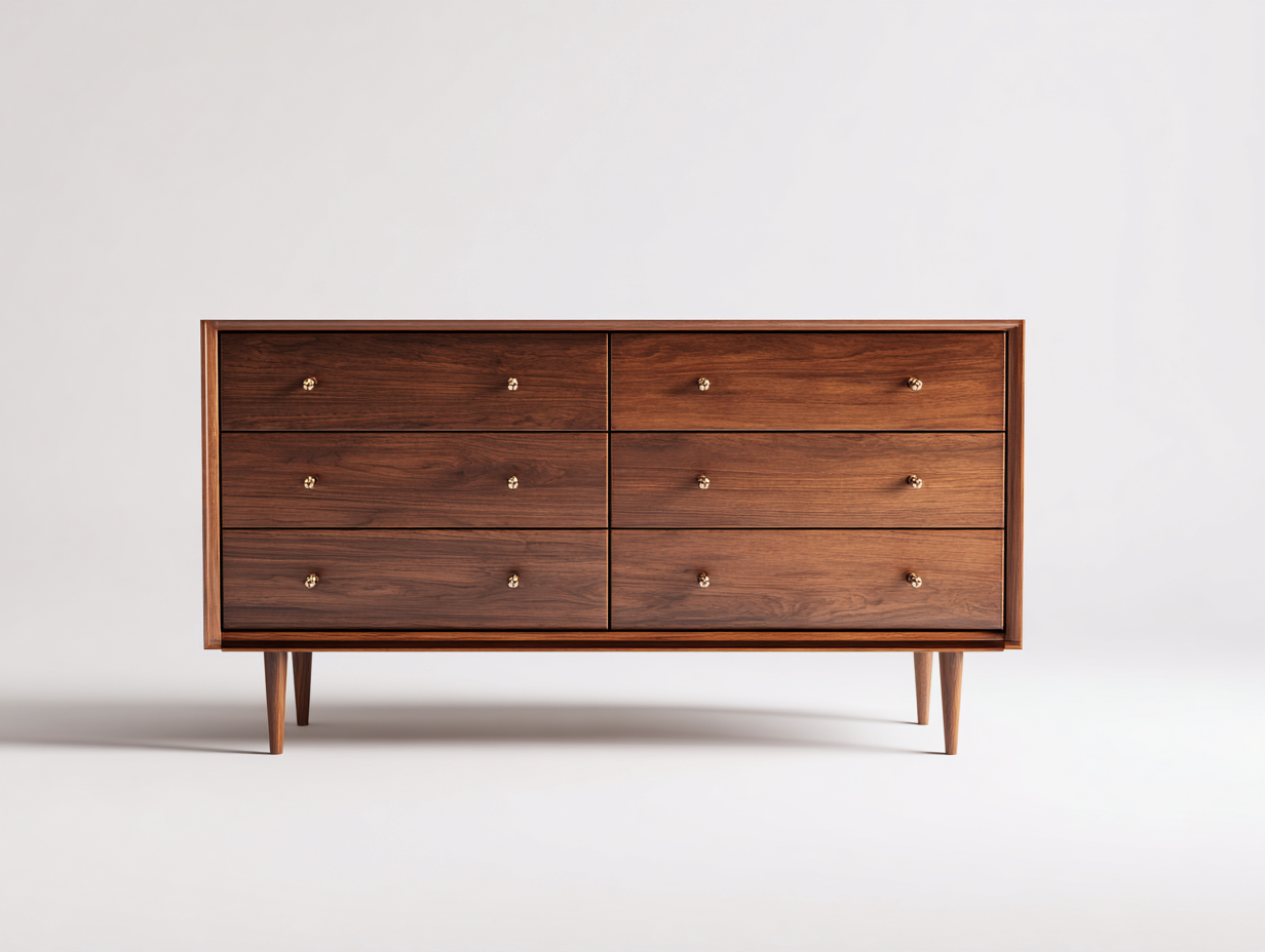 Commode-bois-166x46x84 cm-noyer-style vintage-Domoynest