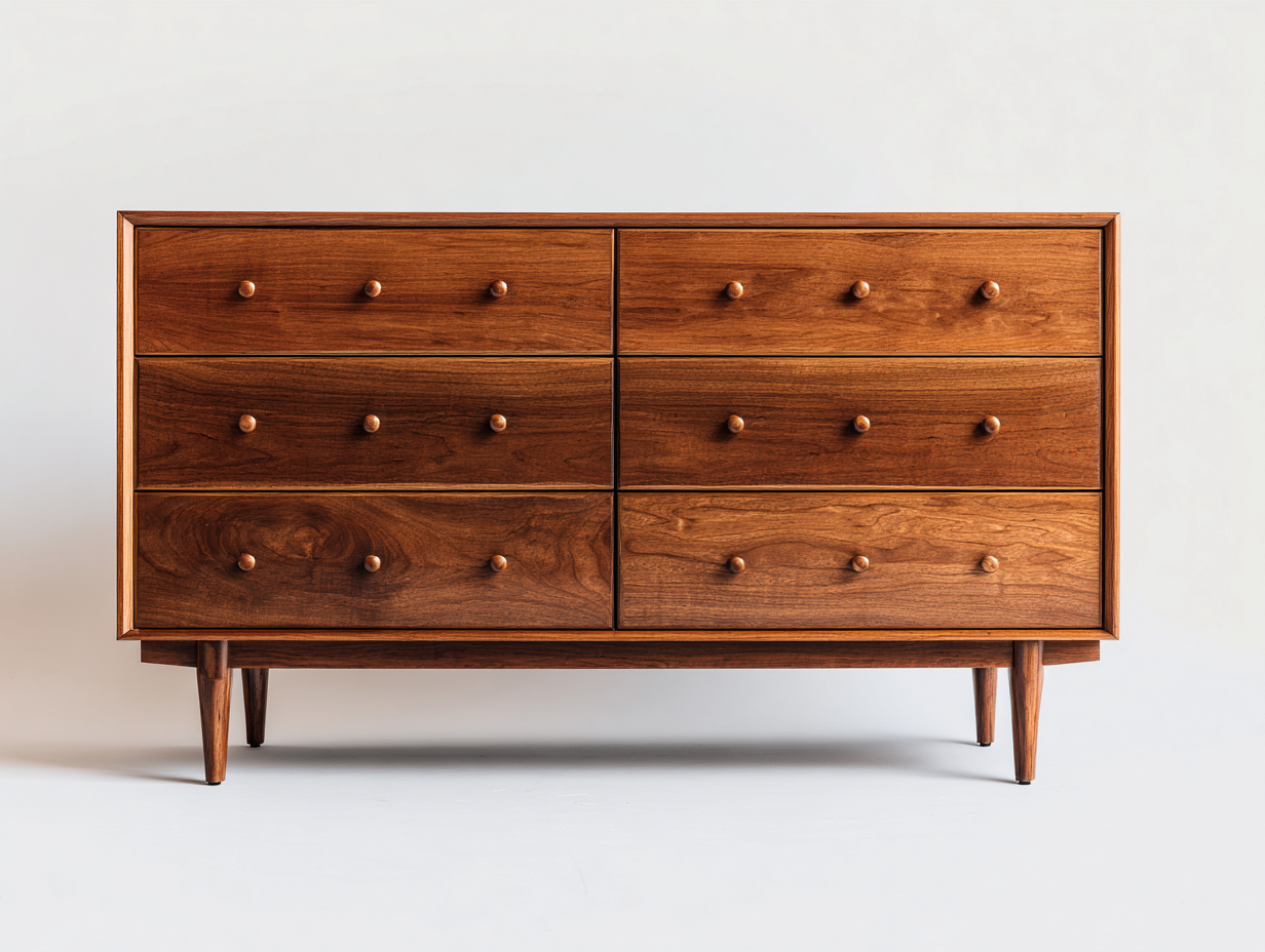 Commode-bois-165x48x84 cm-noyer-style vintage-Domoynest