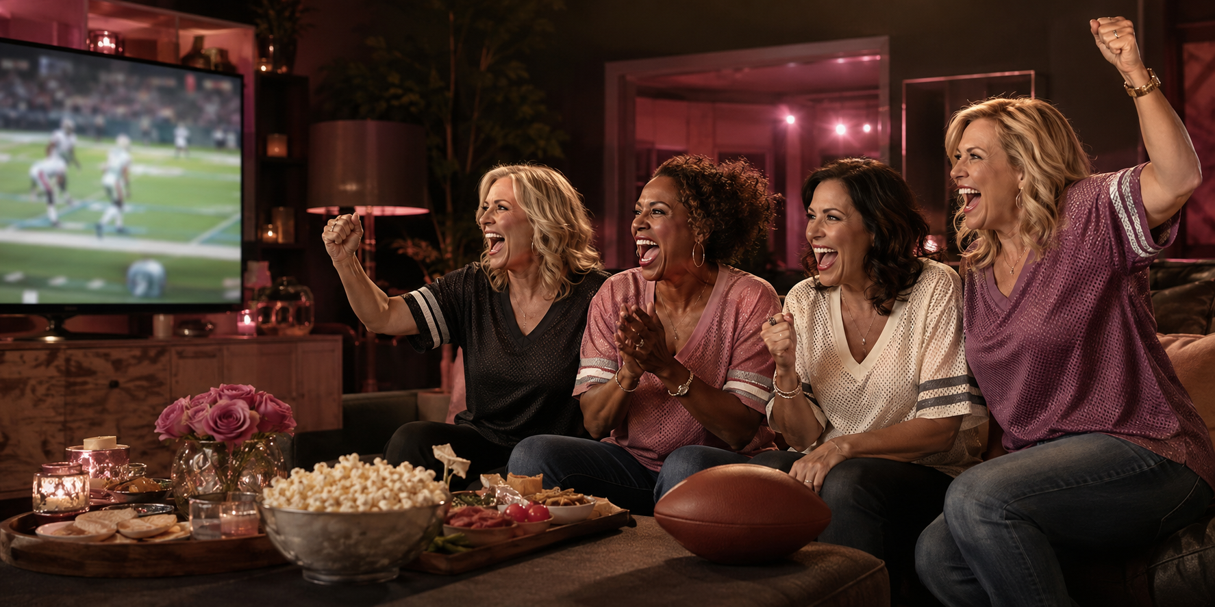 Women wearing unbranded sport-inspired tops at a stylish gathering