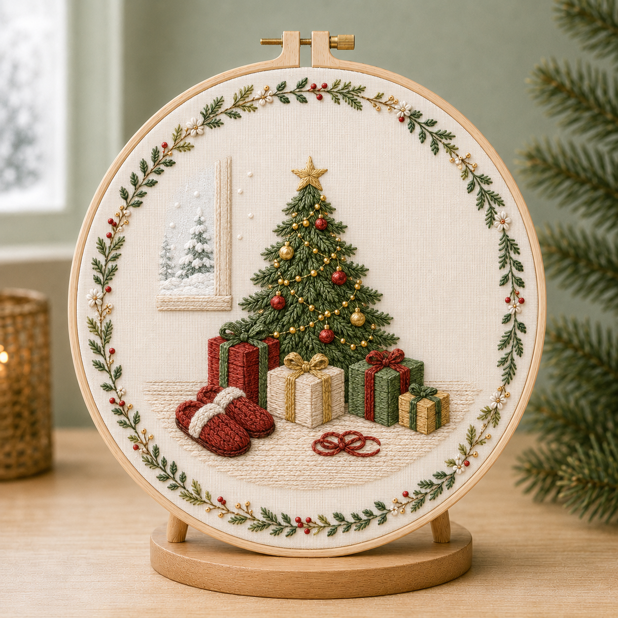 🔥Christmas Story Embroidery Kit Collection  12 Cozy Holiday Designs 🔥🎄Complete DIY Kit Display Stand Included