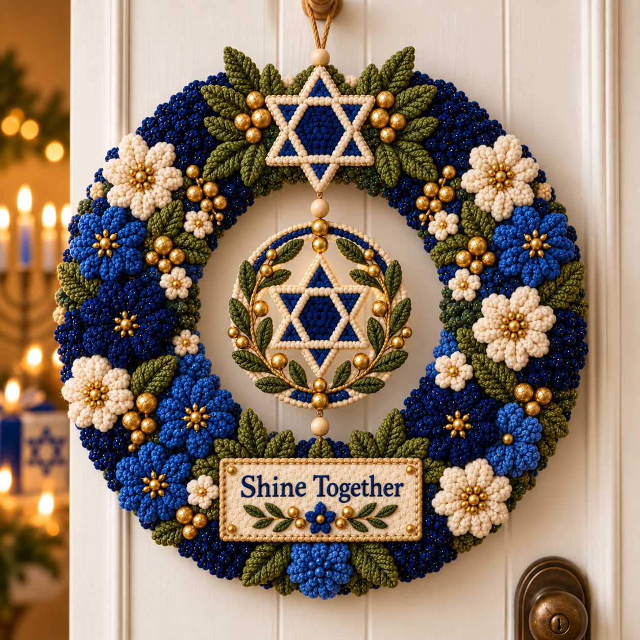 🕎 DIY Hanukkah Punch Needle Wreath Kit