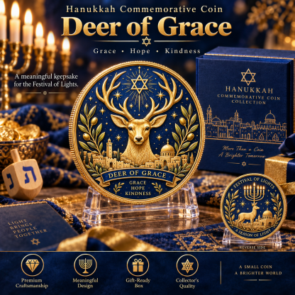 🕎 Eight Symbols of Light – 8-Piece Hanukkah Commemorative Coin Collection