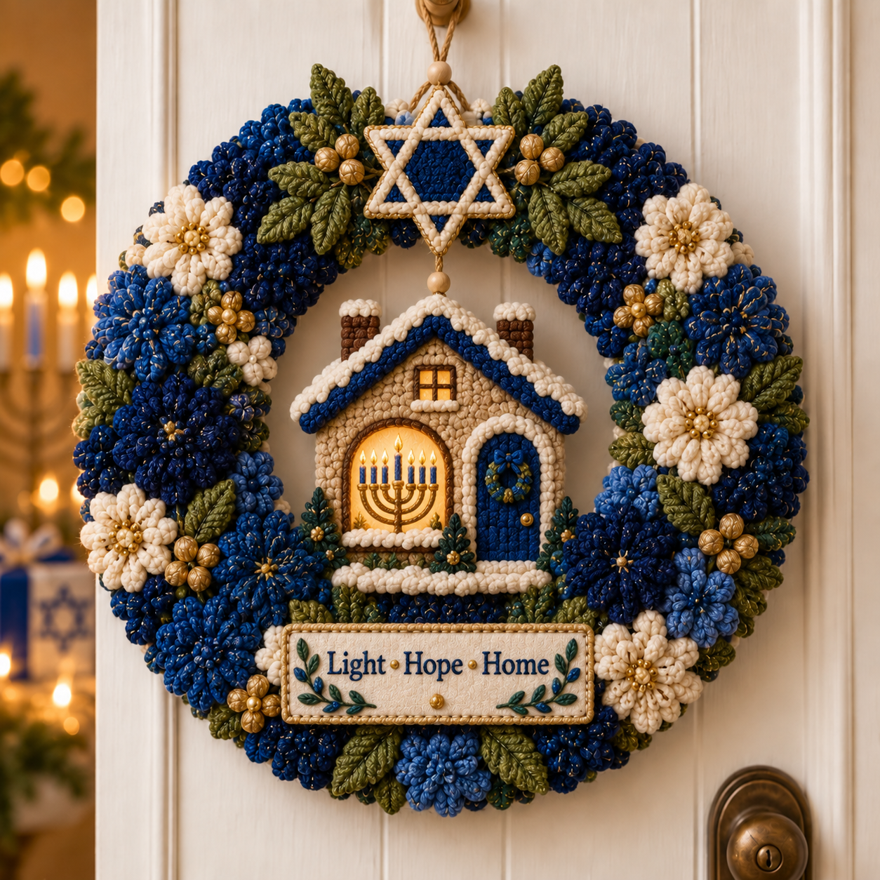 🕎 DIY Hanukkah Punch Needle Wreath Kit