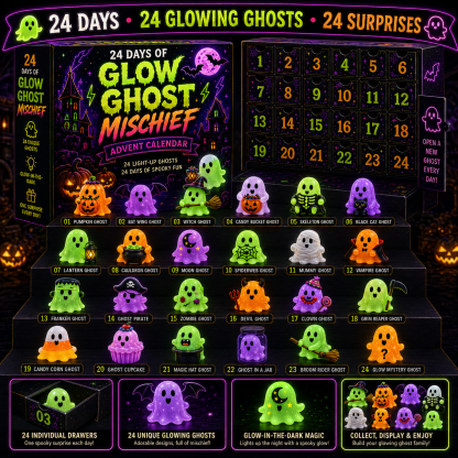 ⏳ Last Day 50% OFF –👻24 Days of Glowing Ghosts Collection 4 Spooky Worlds • 96 Glowing Spirits • 96 Daily Surprises