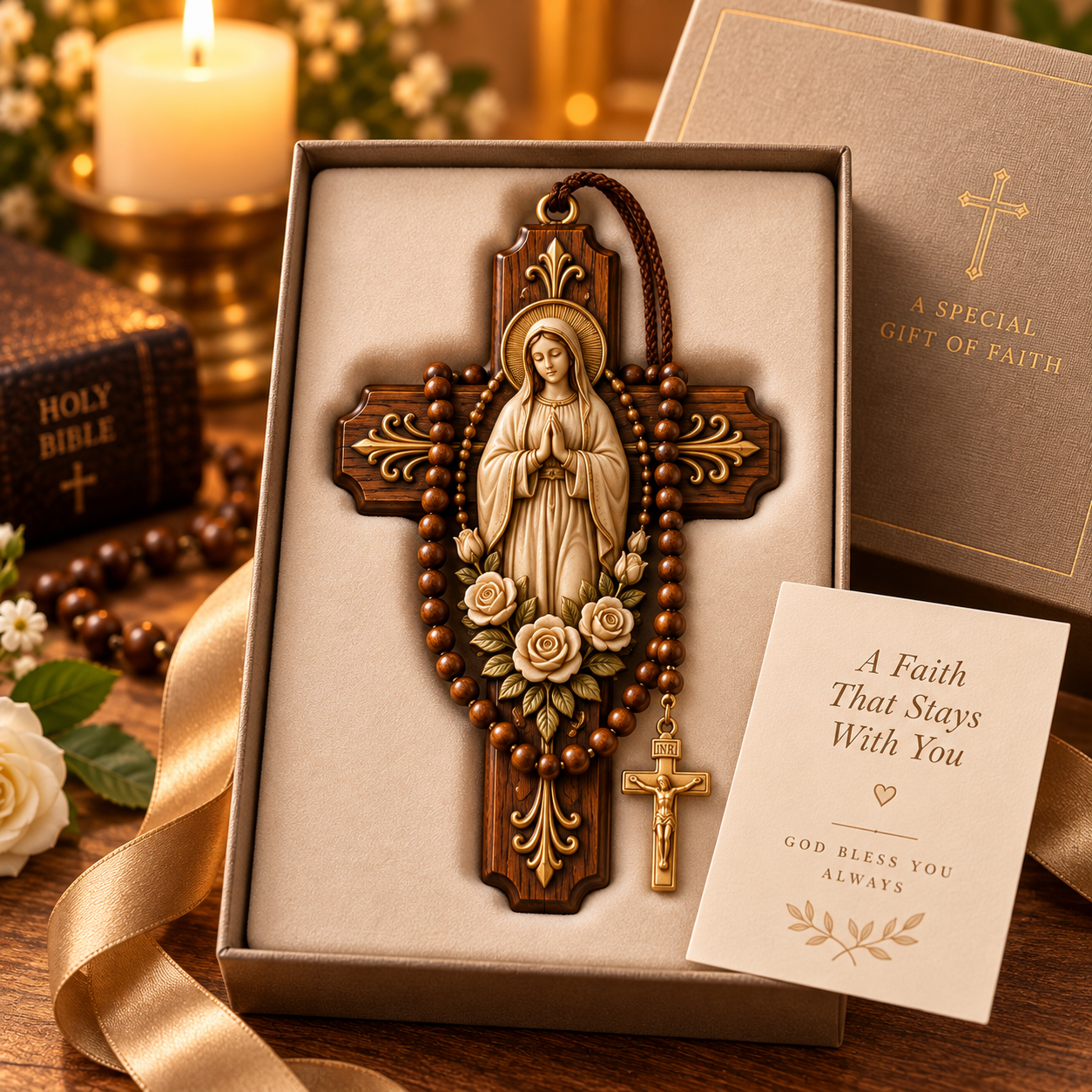 ✝️ Sacred Pocket Cross Collection – Palm-Sized Faith Keepsake for Car, Christmas Tree & Catholic Gifts 🎁