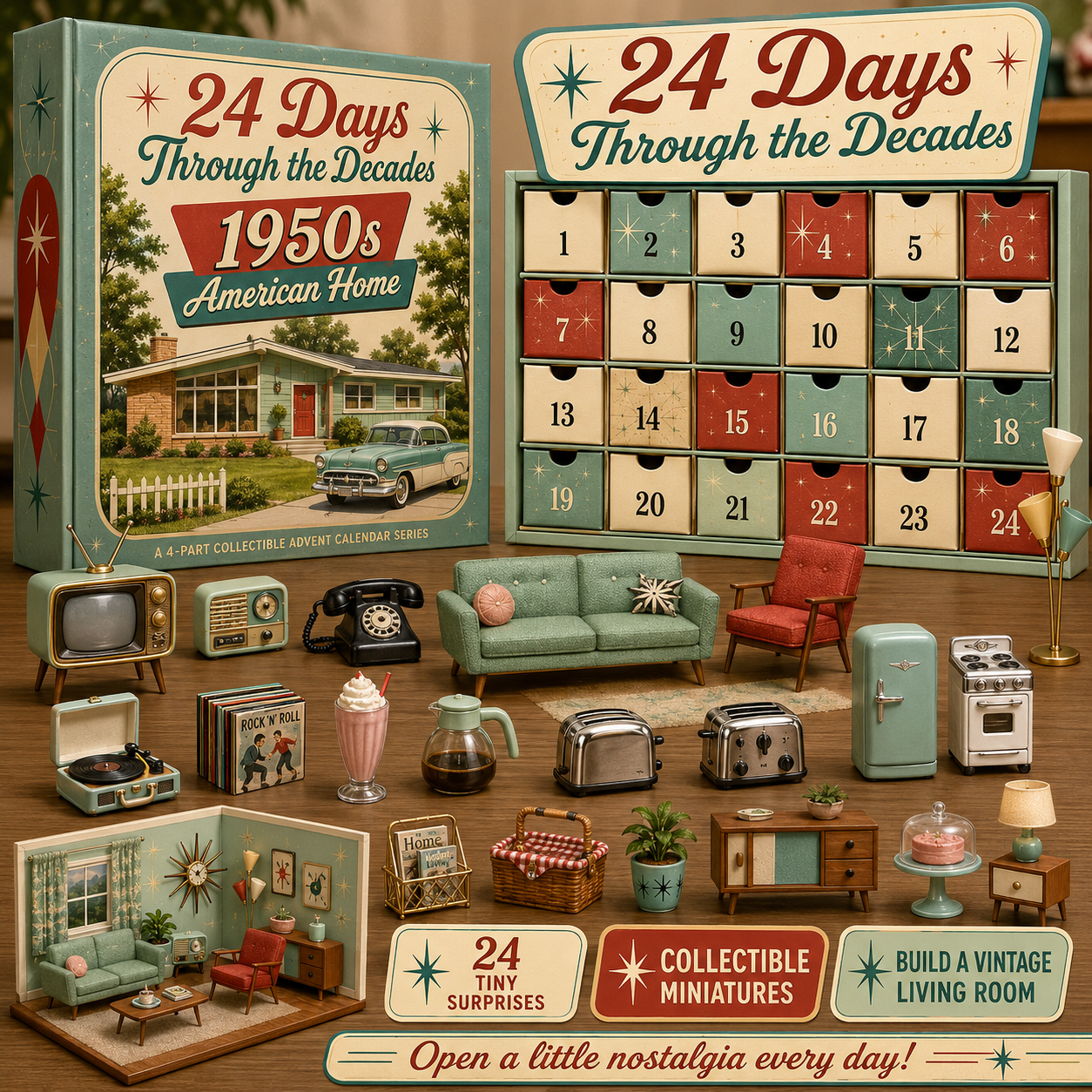 📻 24 Days Through the Decades – Tiny American Homes Advent Calendar
