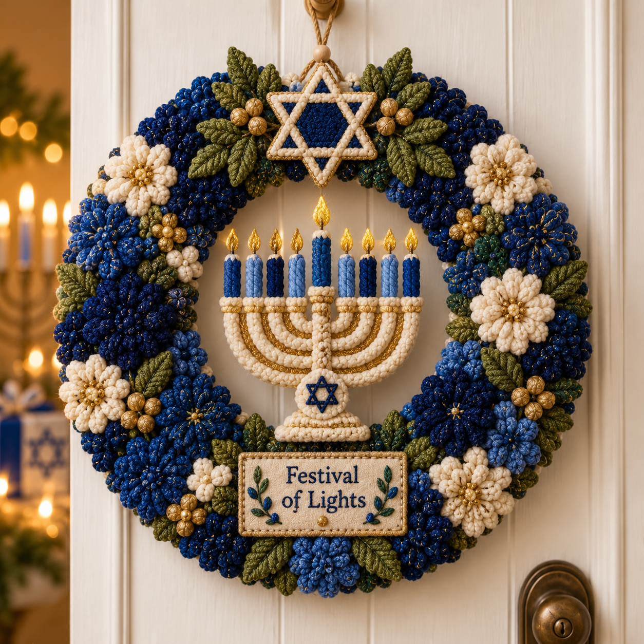 🕎 DIY Hanukkah Punch Needle Wreath Kit