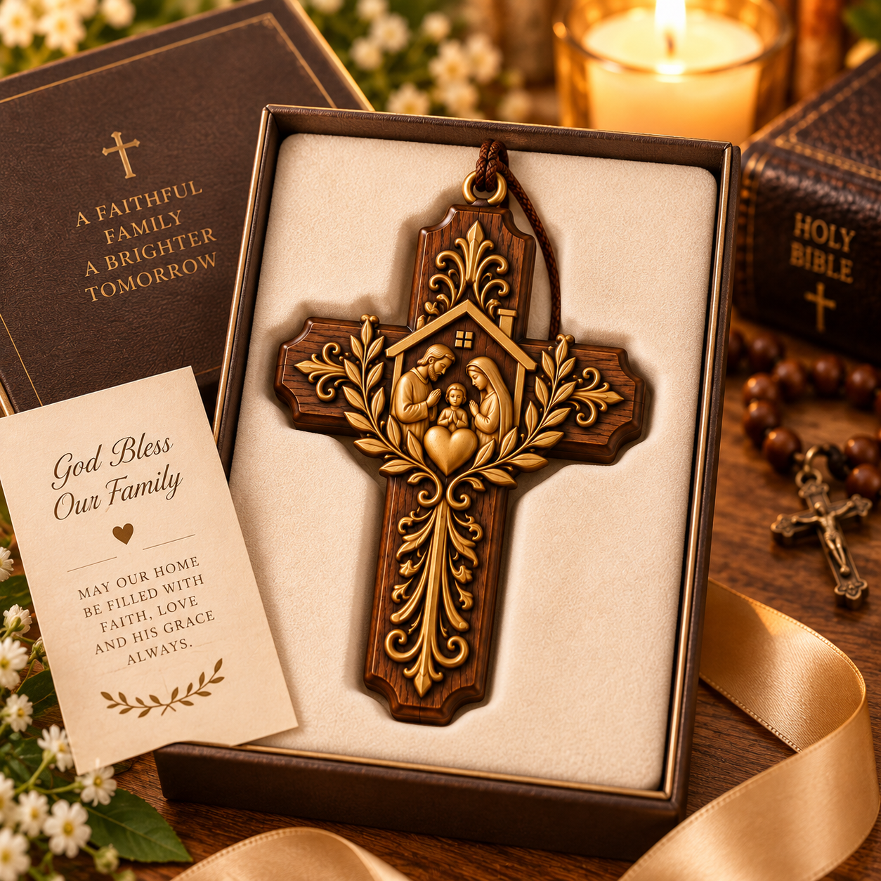 ✝️ Sacred Pocket Cross Collection – Palm-Sized Faith Keepsake for Car, Christmas Tree & Catholic Gifts 🎁