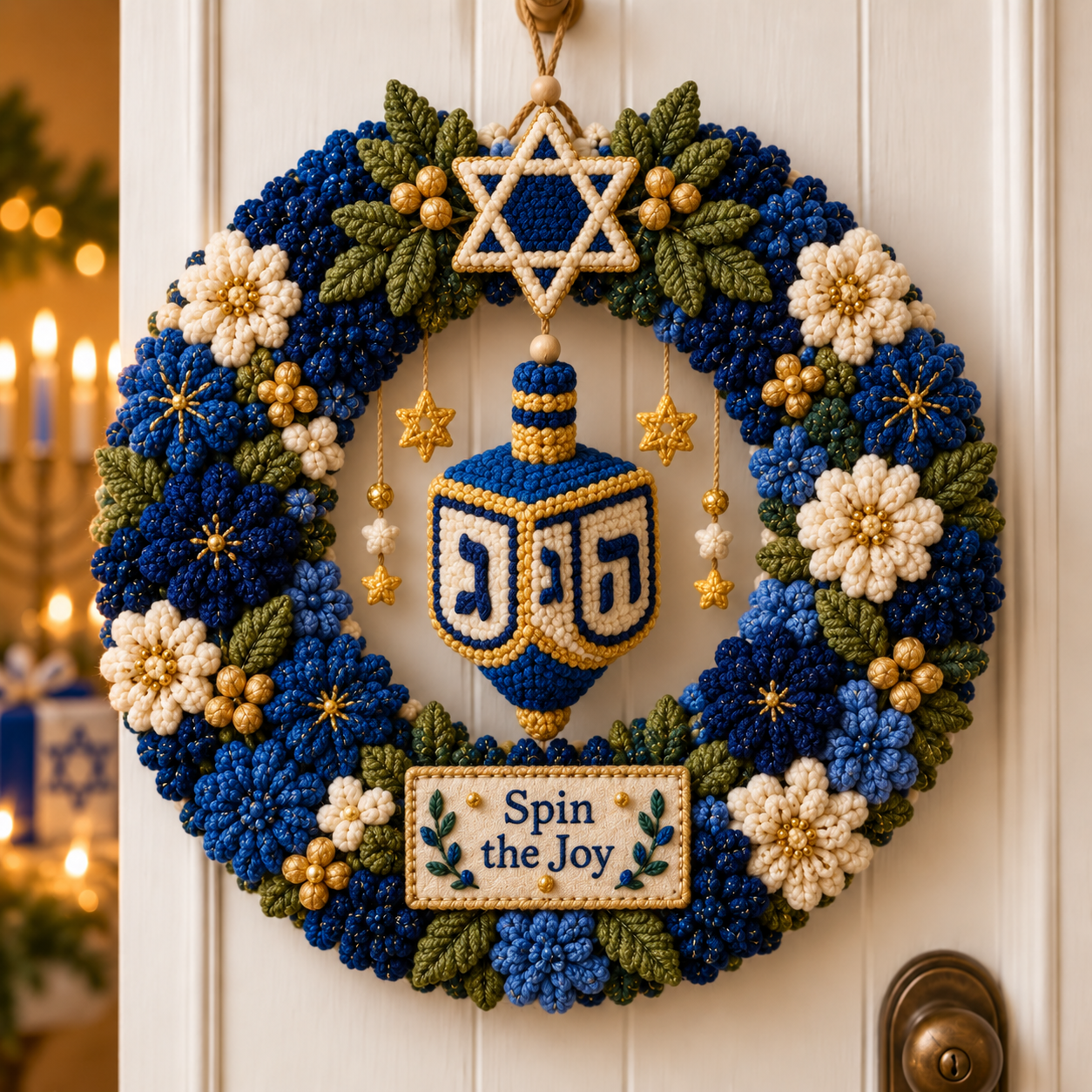 🕎 DIY Hanukkah Punch Needle Wreath Kit