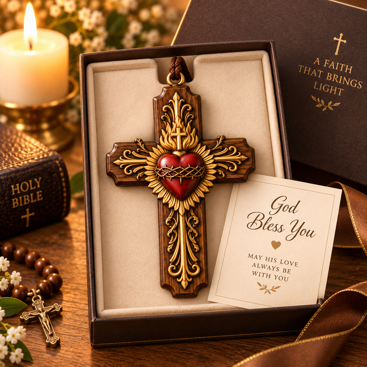 ✝️ Sacred Pocket Cross Collection – Palm-Sized Faith Keepsake for Car, Christmas Tree & Catholic Gifts 🎁