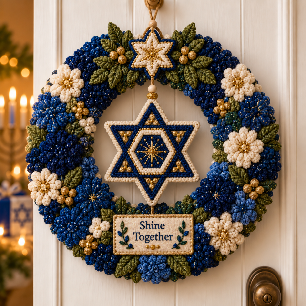 🕎 DIY Hanukkah Punch Needle Wreath Kit