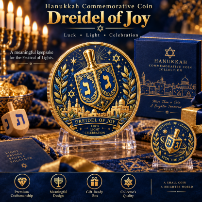 🕎 Eight Symbols of Light – 8-Piece Hanukkah Commemorative Coin Collection