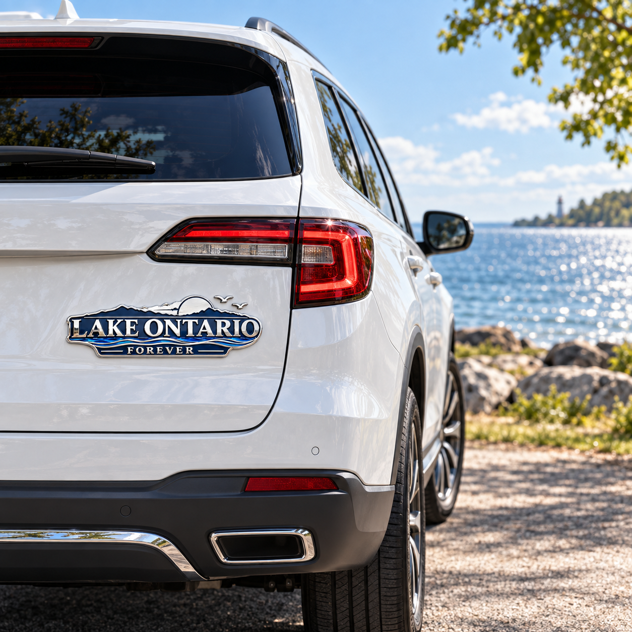 🌊 Lake Ontario Forever™ 3D Metal Car Emblem Badge | Premium Shoreline Auto Emblem for SUVs, Trucks & Cars 🚙✨