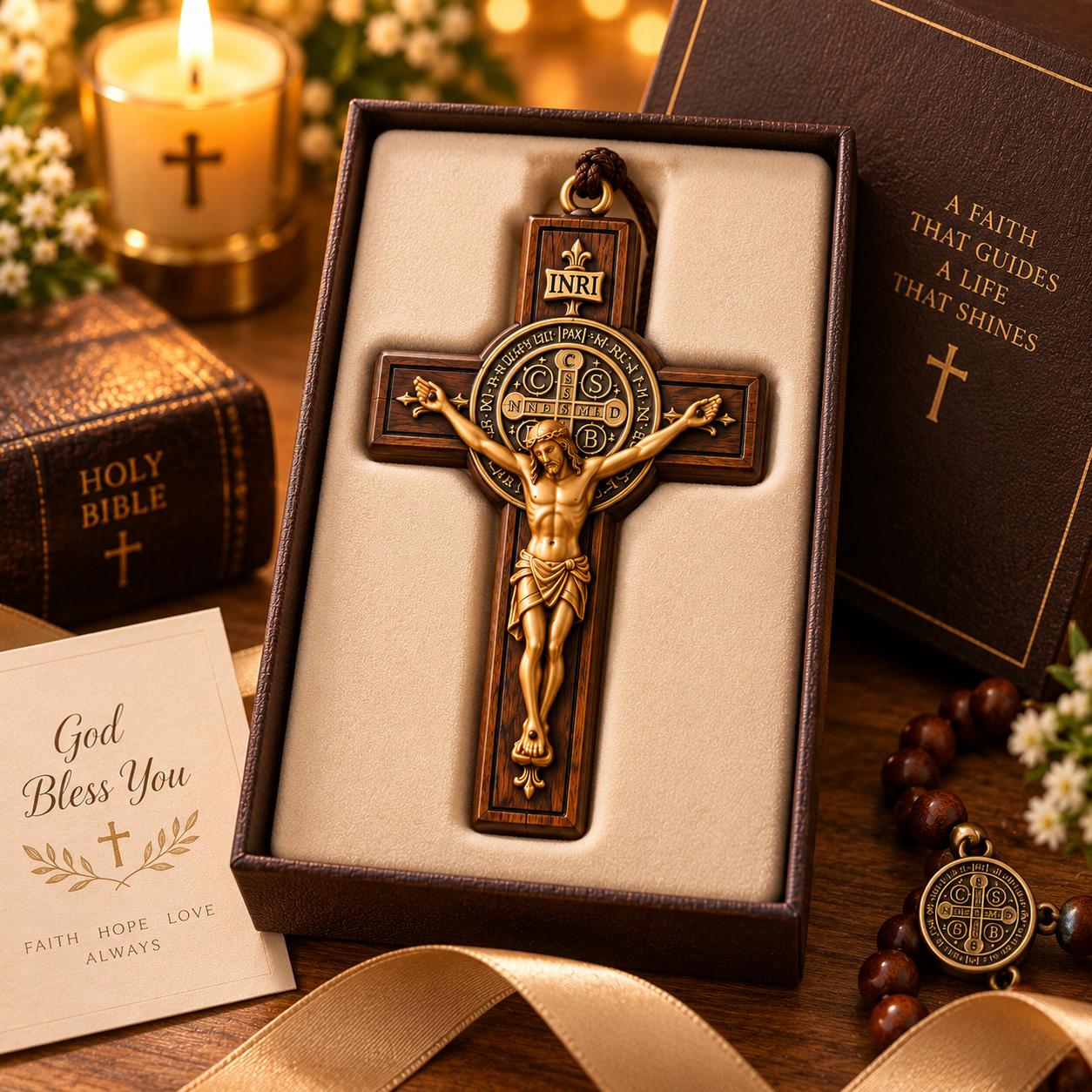 ✝️ Sacred Pocket Cross Collection – Palm-Sized Faith Keepsake for Car, Christmas Tree & Catholic Gifts 🎁