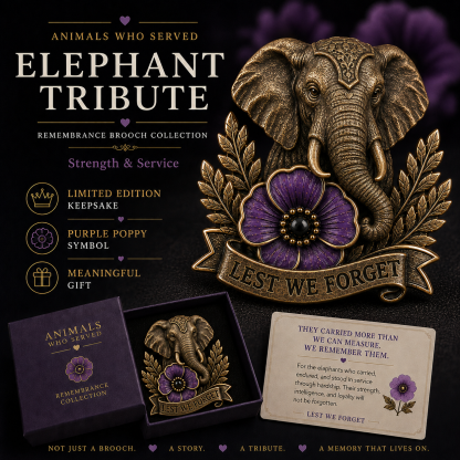 🔥Last Day BUY 3 GET 1 FREE⏳ Last Day 50% OFF – Animals Who Served – Purple Poppy Remembrance Brooch Collection  