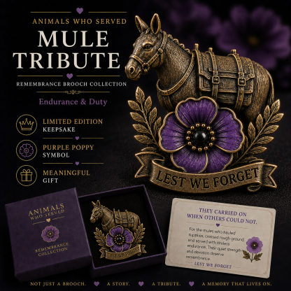 🔥Last Day BUY 3 GET 1 FREE⏳ Last Day 50% OFF – Animals Who Served – Purple Poppy Remembrance Brooch Collection  