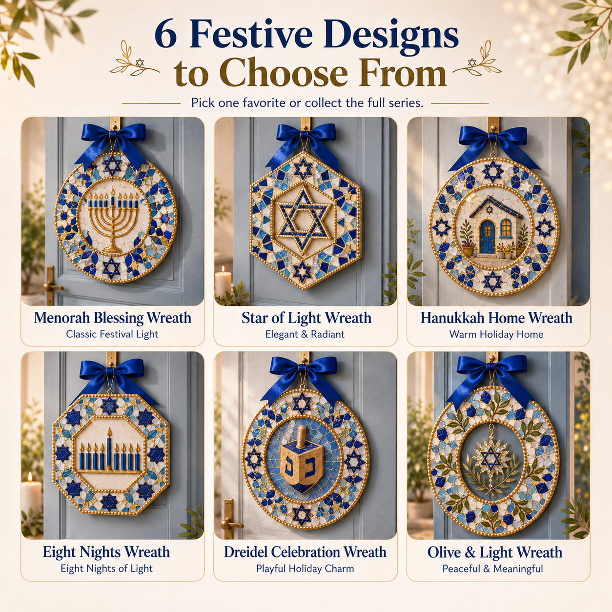 DIY Hanukkah Mosaic Wreath Kit
