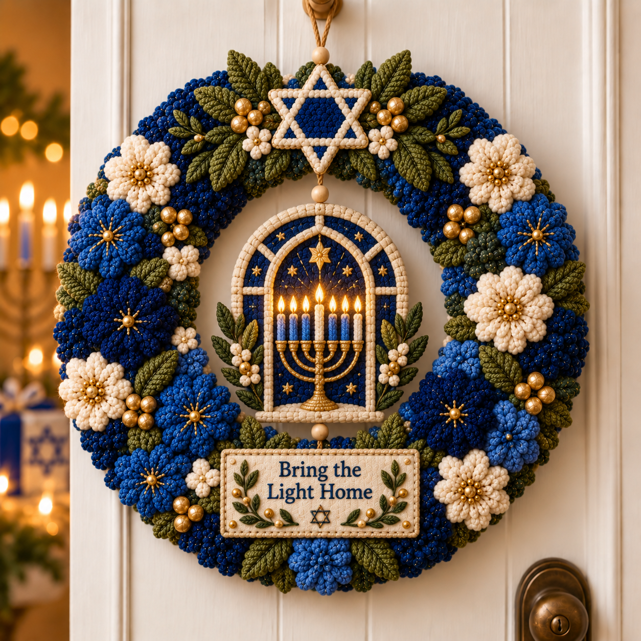 🕎 DIY Hanukkah Punch Needle Wreath Kit