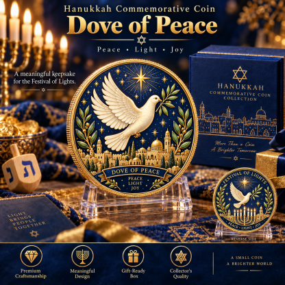 🕎 Eight Symbols of Light – 8-Piece Hanukkah Commemorative Coin Collection