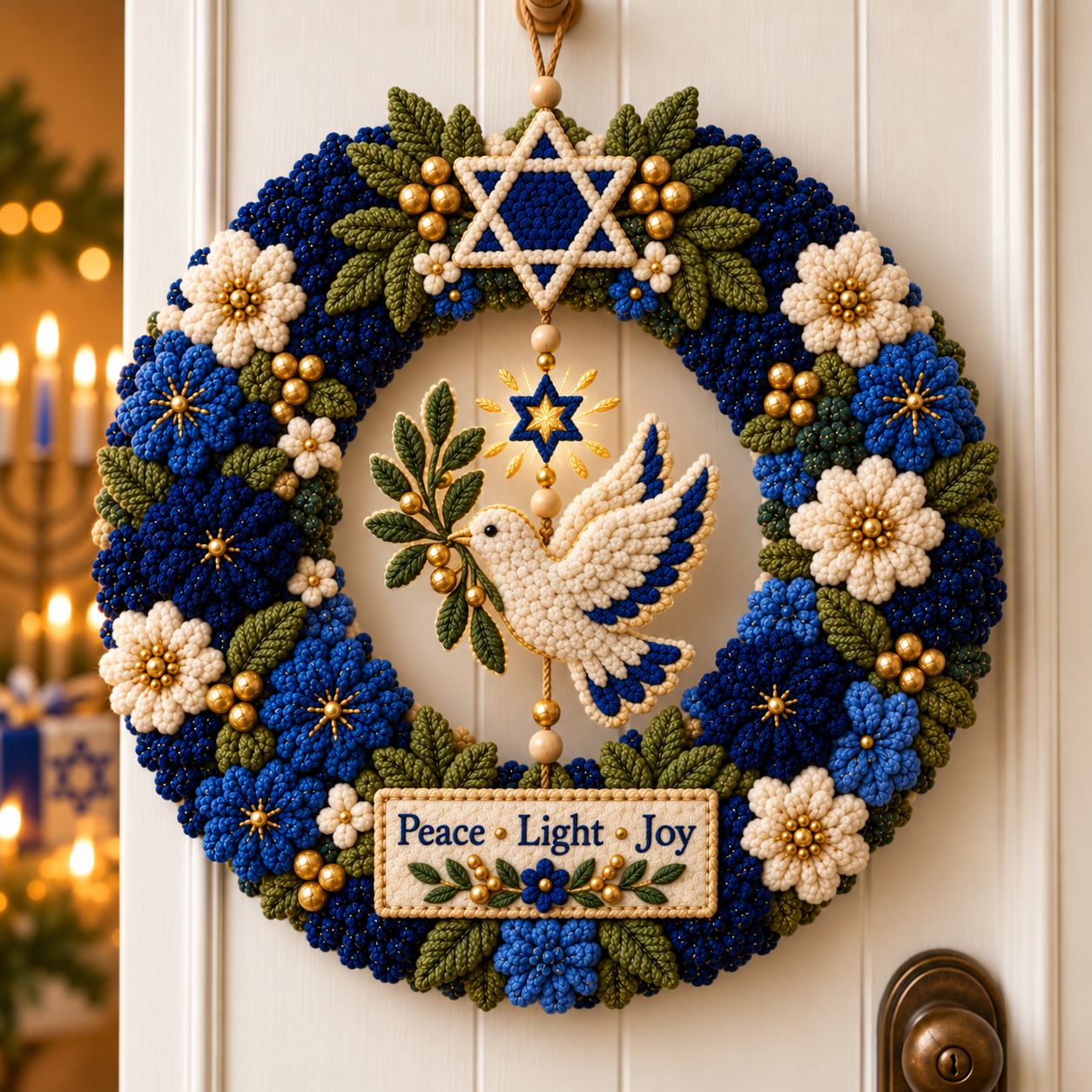 🕎 DIY Hanukkah Punch Needle Wreath Kit