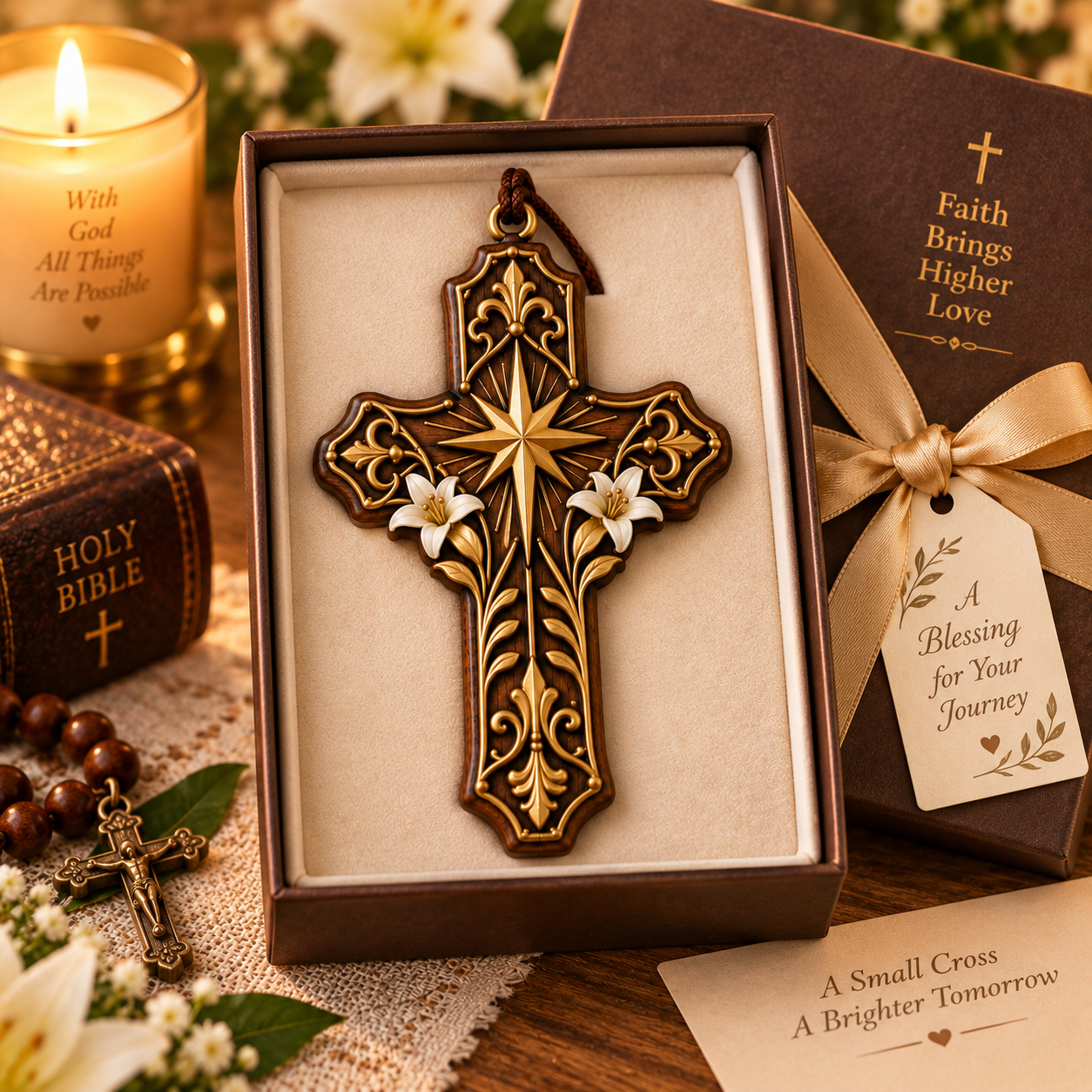 ✝️ Sacred Pocket Cross Collection – Palm-Sized Faith Keepsake for Car, Christmas Tree & Catholic Gifts 🎁