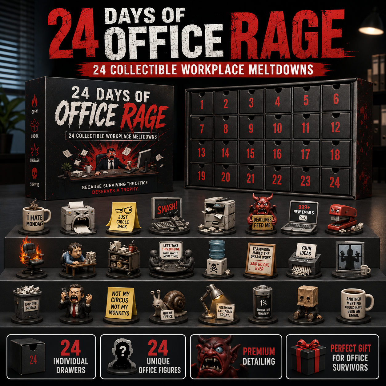 ⏳ Last Day 49% OFF – 😂24 Days of Savage Attitudes Advent Calendar Collection 24 Days • 24 Bad Moods • 24 Hilarious Surprises