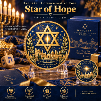 🕎 Eight Symbols of Light – 8-Piece Hanukkah Commemorative Coin Collection