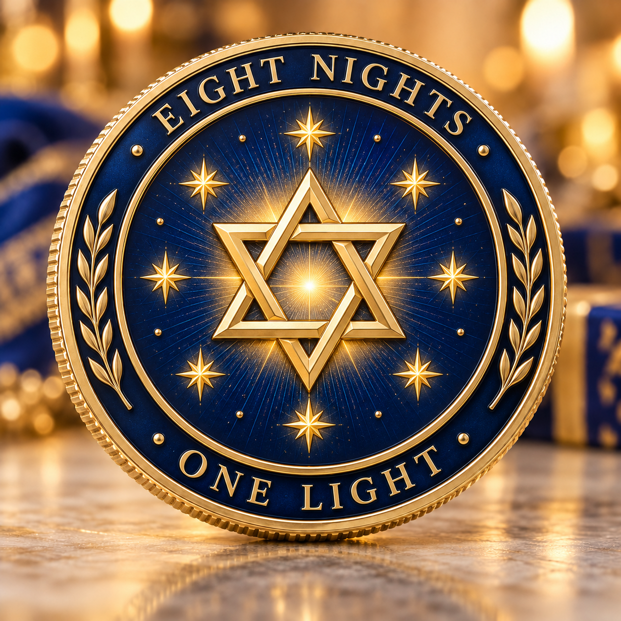 🕎 Hanukkah Commemorative Coin – Festival of Lights Keepsake Gift with Premium Display Box