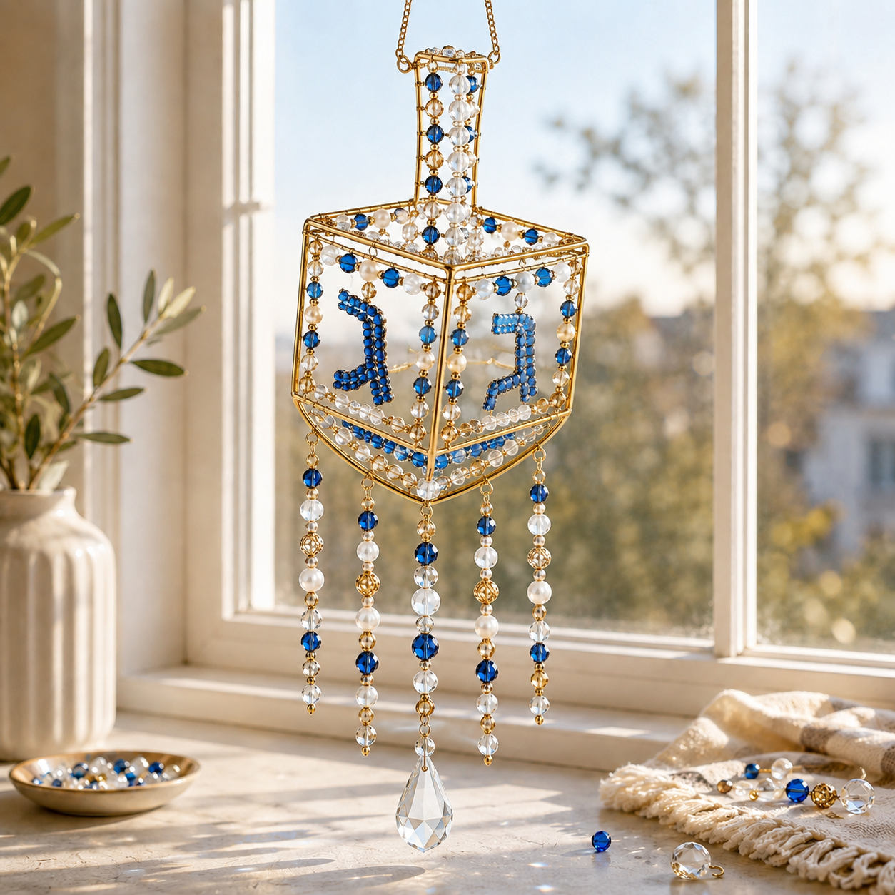 🕎 DIY Hanukkah Beaded Suncatcher Kit  Create Your Own Festival of Lights Window Décor