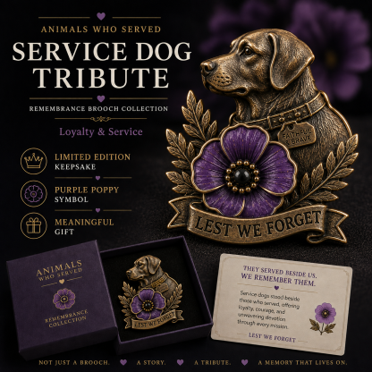 Animals Who Served – Purple Poppy Remembrance Brooch Collection  副标题可以搭配：