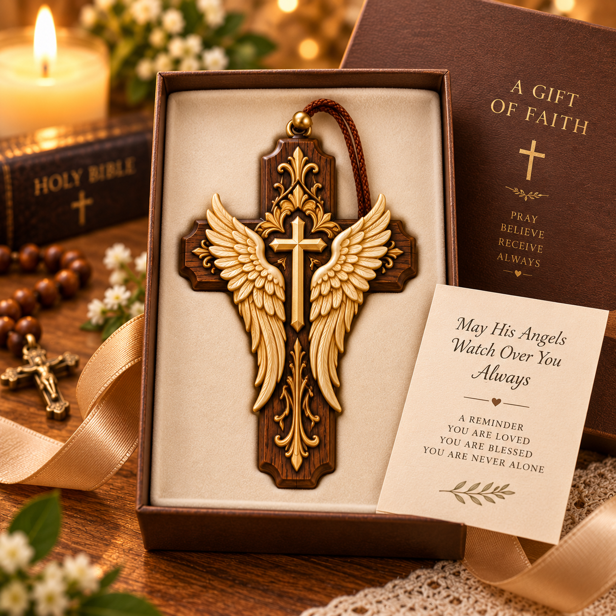 ✝️ Sacred Pocket Cross Collection – Palm-Sized Faith Keepsake for Car, Christmas Tree & Catholic Gifts 🎁
