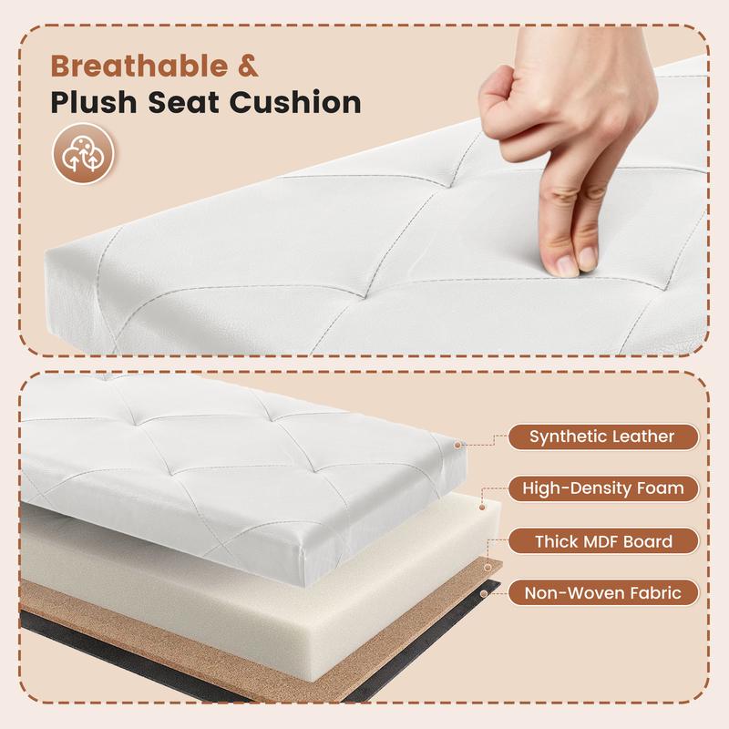 【NUEVO COLOR】Banco otomano de almacenamiento plegable, taburete reposapiés con asiento acolchado, baúl grande para juguetes con asiento; soporta hasta 660 libras.