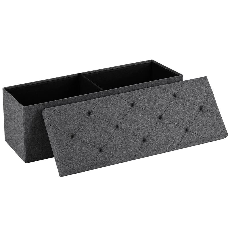 【NUEVO COLOR】Banco otomano de almacenamiento plegable, taburete reposapiés con asiento acolchado, baúl grande para juguetes con asiento; soporta hasta 660 libras.