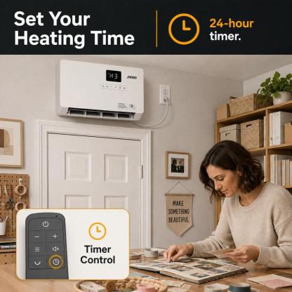Calefactor de pared inteligente, calefactor eléctrico de 1500 W de calentamiento rápido para interiores, panel calefactor de pared con modos de oscilación, temporizador de 24 horas y protección contra sobrecalentamiento; sistema de calefacción ajustable p