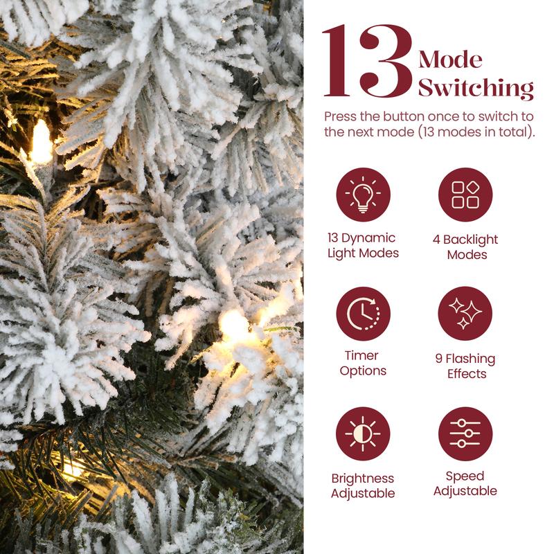 【En oferta】Árbol de Navidad SHareconn (disponible en 4, 6 y 7,5 pies) con luces centelleantes preinstaladas, ramas articuladas plegables y puntas de PVC; diseño irregular para decoración navideña de suelo, con conexión a la red eléctrica (sin control remo