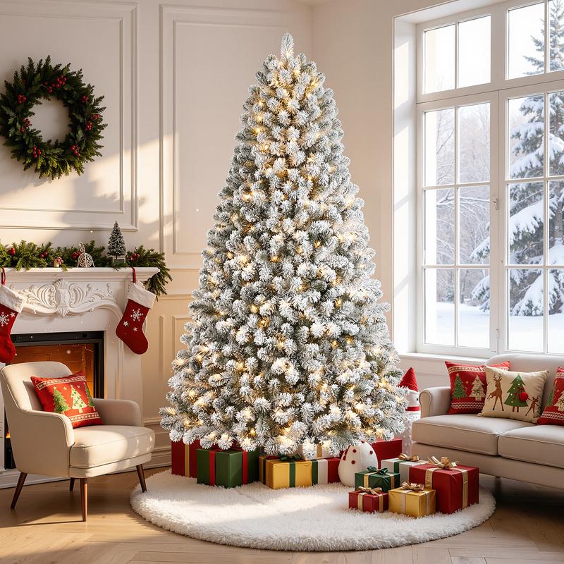 【En oferta】Árbol de Navidad SHareconn (disponible en 4, 6 y 7,5 pies) con luces centelleantes preinstaladas, ramas articuladas plegables y puntas de PVC; diseño irregular para decoración navideña de suelo, con conexión a la red eléctrica (sin control remo