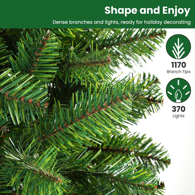 【En oferta】Árbol de Navidad SHareconn (disponible en 4, 6 y 7,5 pies) con luces centelleantes preinstaladas, ramas articuladas plegables y puntas de PVC; diseño irregular para decoración navideña de suelo, con conexión a la red eléctrica (sin control remo
