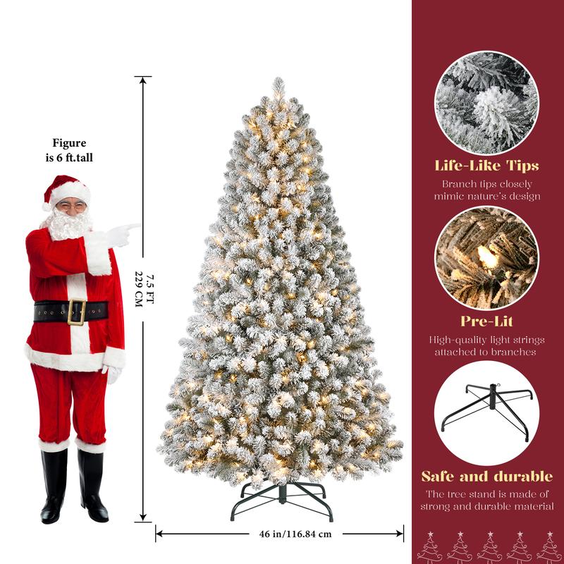 【En oferta】Árbol de Navidad SHareconn (disponible en 4, 6 y 7,5 pies) con luces centelleantes preinstaladas, ramas articuladas plegables y puntas de PVC; diseño irregular para decoración navideña de suelo, con conexión a la red eléctrica (sin control remo