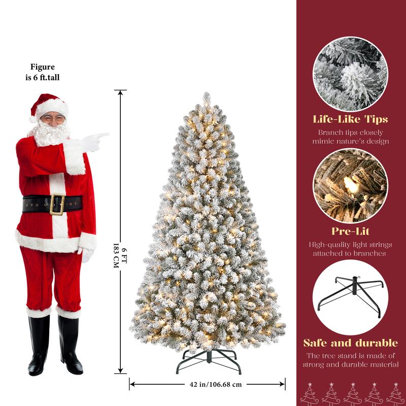 【En oferta】Árbol de Navidad SHareconn (disponible en 4, 6 y 7,5 pies) con luces centelleantes preinstaladas, ramas articuladas plegables y puntas de PVC; diseño irregular para decoración navideña de suelo, con conexión a la red eléctrica (sin control remo