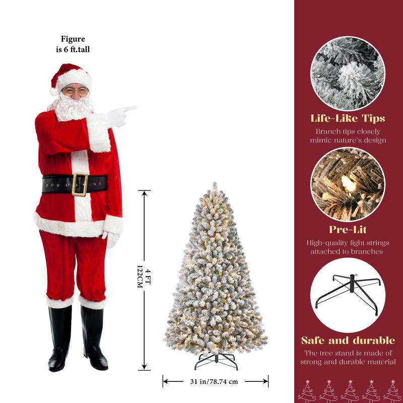 【En oferta】Árbol de Navidad SHareconn (disponible en 4, 6 y 7,5 pies) con luces centelleantes preinstaladas, ramas articuladas plegables y puntas de PVC; diseño irregular para decoración navideña de suelo, con conexión a la red eléctrica (sin control remo