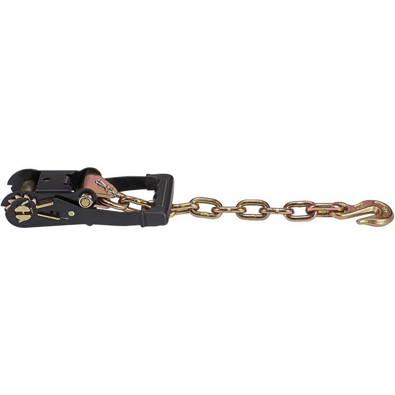 Correas de trinquete VEVOR de alta resistencia para carga, vehículos y remolques; paquete de 4 unidades de poliéster (estilo lazo) de 2" x 120" con anclajes de cadena, trinquete de perfil bajo, ganchos metálicos y empuñadura moldeada; carga de trabajo de 