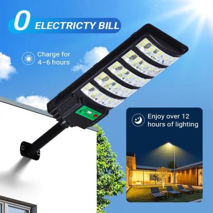 Qawtor Paquete de 4 farolas solares exteriores impermeables con sensor crepuscular, luces solares comerciales para estacionamientos con sensor de movimiento, farola solar para patio, exterior