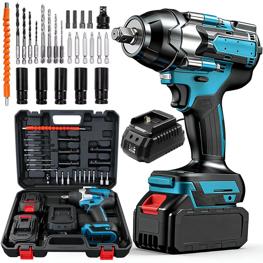 3 in 1 Cordless Impact Wrench 750N.m 1/2 Impact Gun High Torque Electric Impact Driver Cordless Impact Wrench with 21V 2 x3.0Ah Battery ,LED Light,5 Sockets,8 Drills,6 Screws & Case for HomeCar Tire Lug Nut 3 in 1 Cordless Impact Wrench 750N.m 1/2 Impact Gun High Torque Electric Impact Driver Cordless Impact Wrench with 21V 2 x3.0Ah Battery ,LED Light,5 Sockets,8 Drills,6 Screws & Case for HomeCar Tire Lug Nut