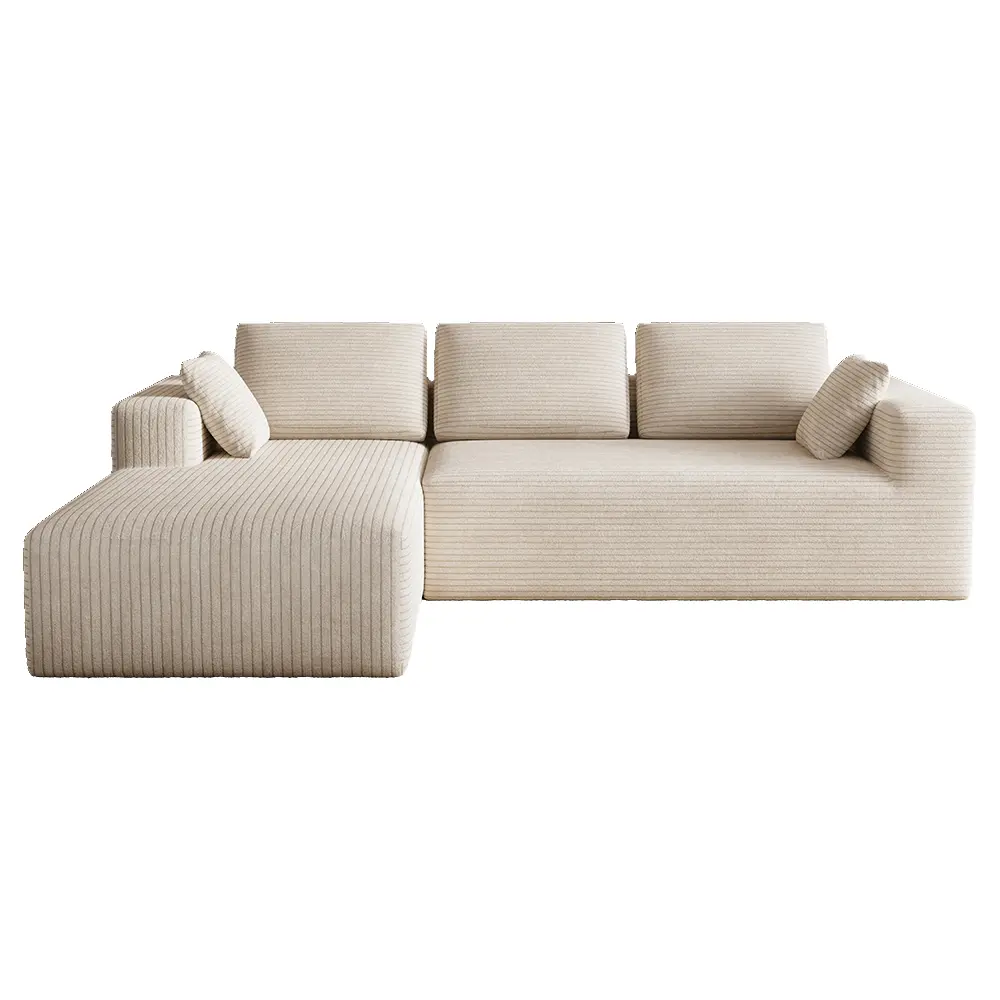 Sofá modular moderno de pana en forma de L, estilo "nube", sofá para sala de estar, seccional económico y cómodo.