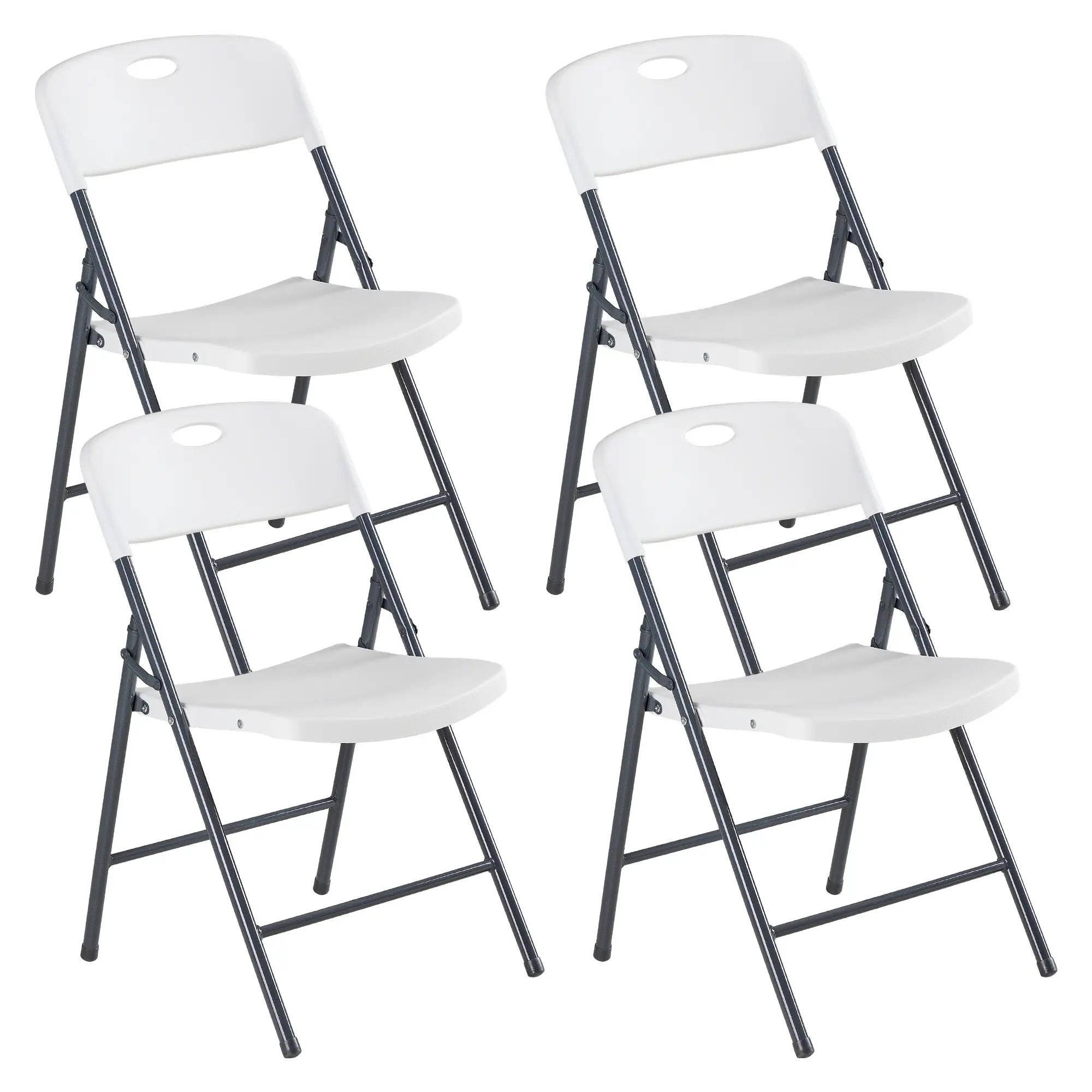 Silla plegable de plástico con respaldo ergonómico
